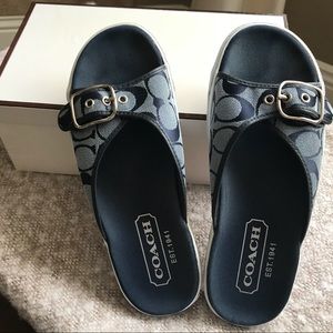 Coach Blue/Navy Bonny Slip On Sandals